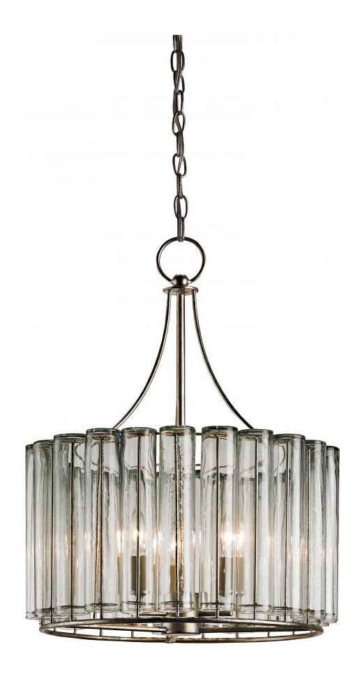 Silver Leaf  3 Light 1 Tier Chandelier by Currey