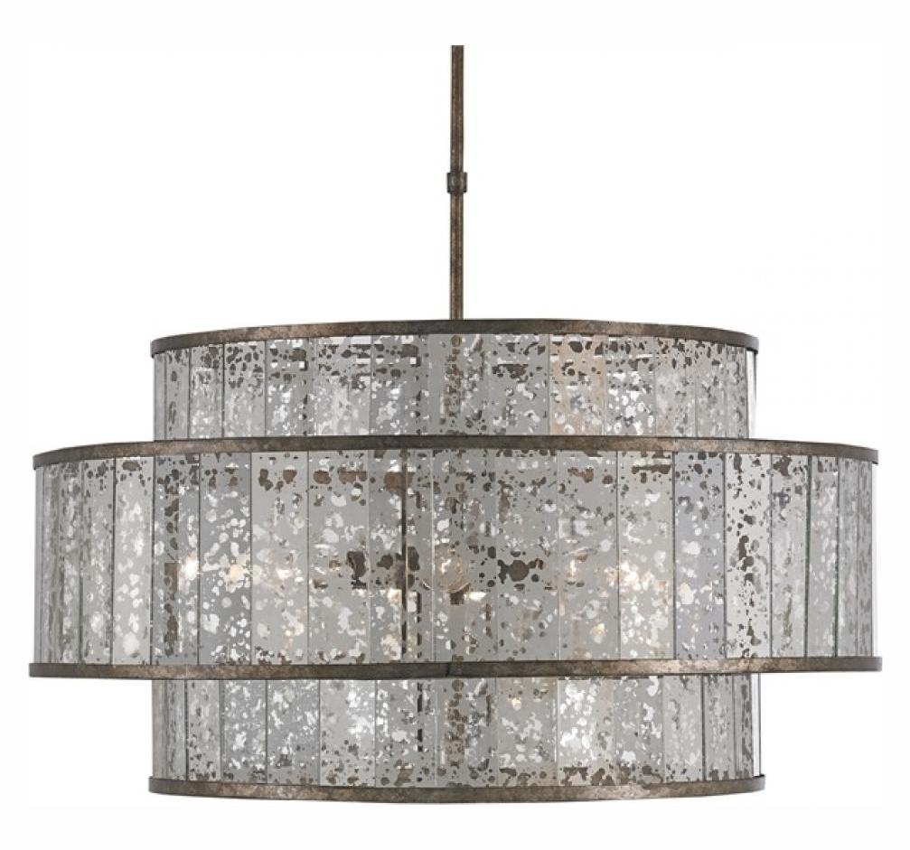 Pyrite Bronze  8 Light Drum Pendant by Currey
