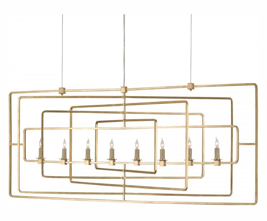 Gold Leaf  8 Light Candle Style Chandelier by Currey