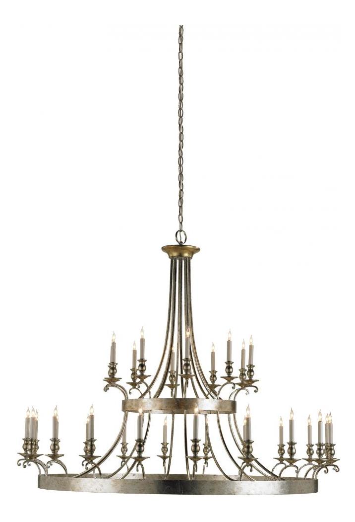 Antique Gold Leaf  Chandelier With Customizable Shades by Currey