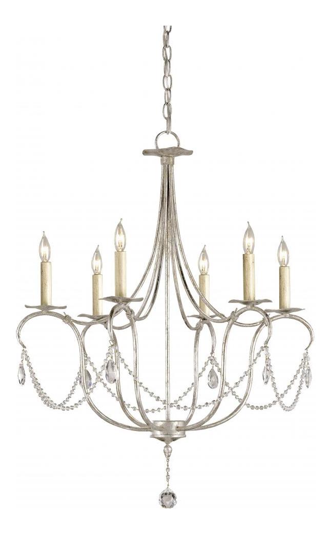 6 Light Wrought Iron Small  Chandelier With Customizable Shades by Currey