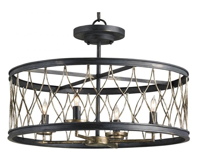 Pyrite Bronze  Convertible 4 Light Single Tier Chandelier by Currey
