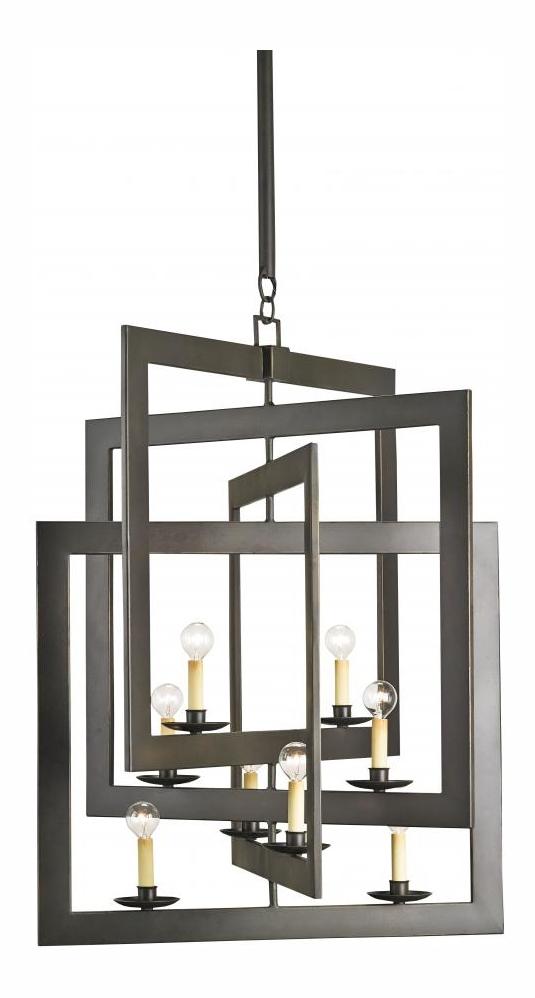 Bronze Gold  8 Light Single Tier Chandelier by Currey
