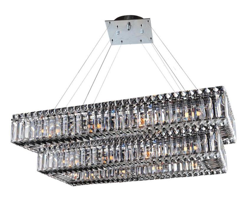 Quantum Baguette 12In.W 2 Tier Rectangular  Chandelier by Kalco Allegri