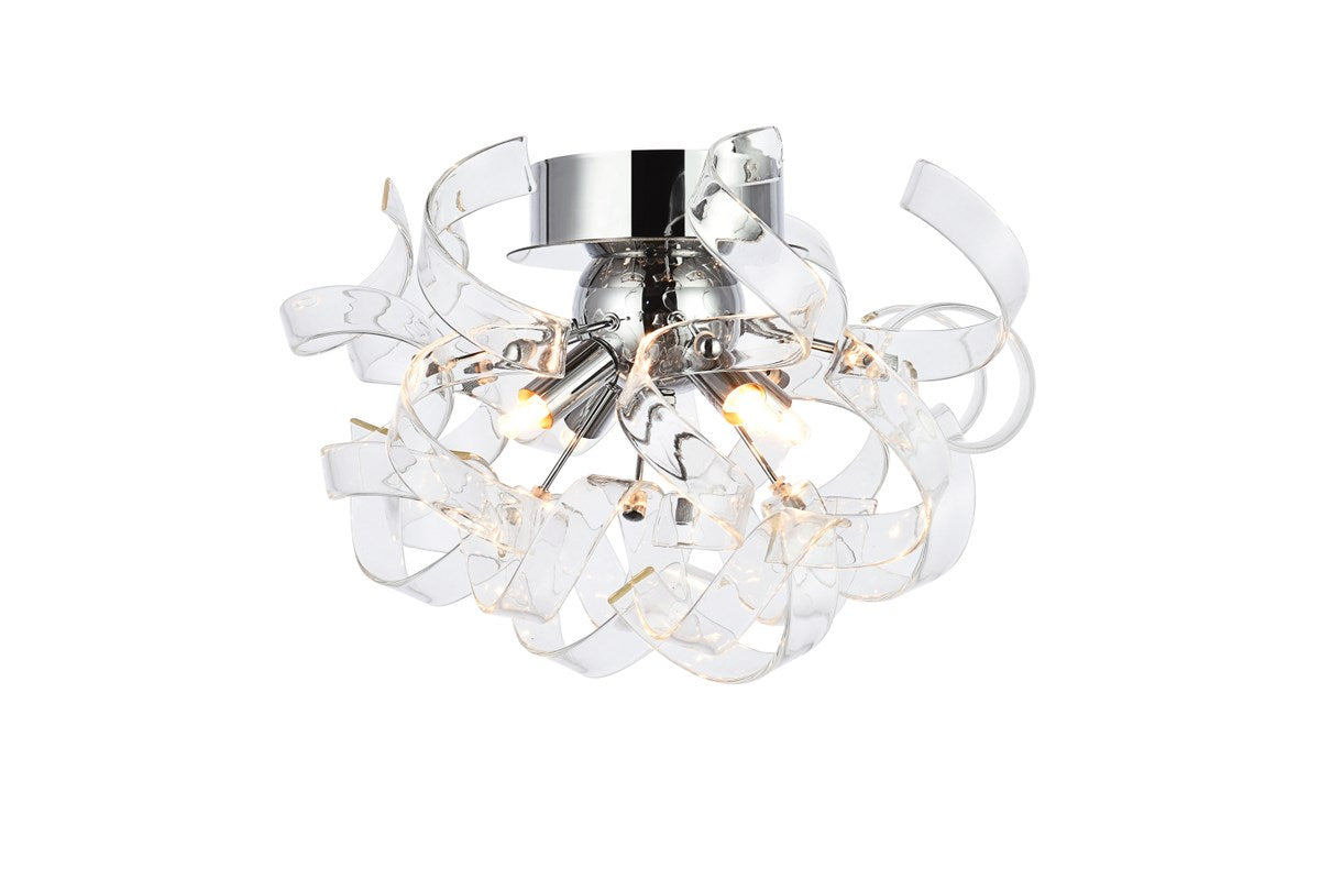 4 Light Chrome Flush Mount, Wall Sconce by Elegant Lighting