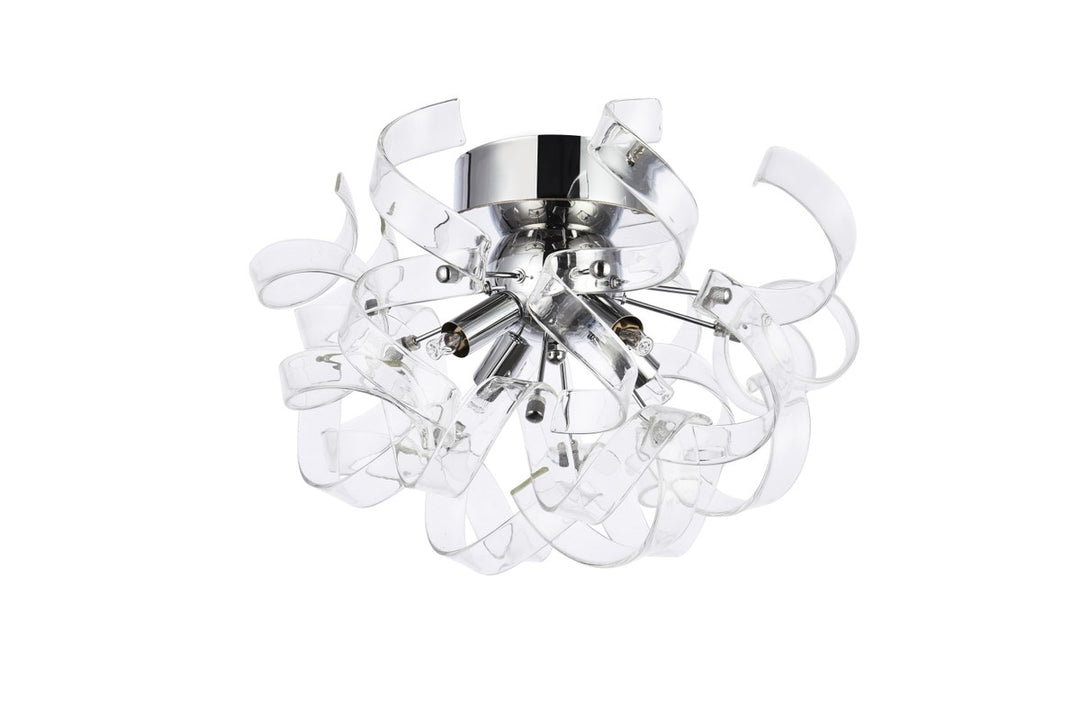 4 Light Chrome Flush Mount, Wall Sconce