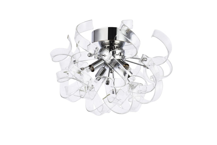 4 Light Chrome Flush Mount, Wall Sconce