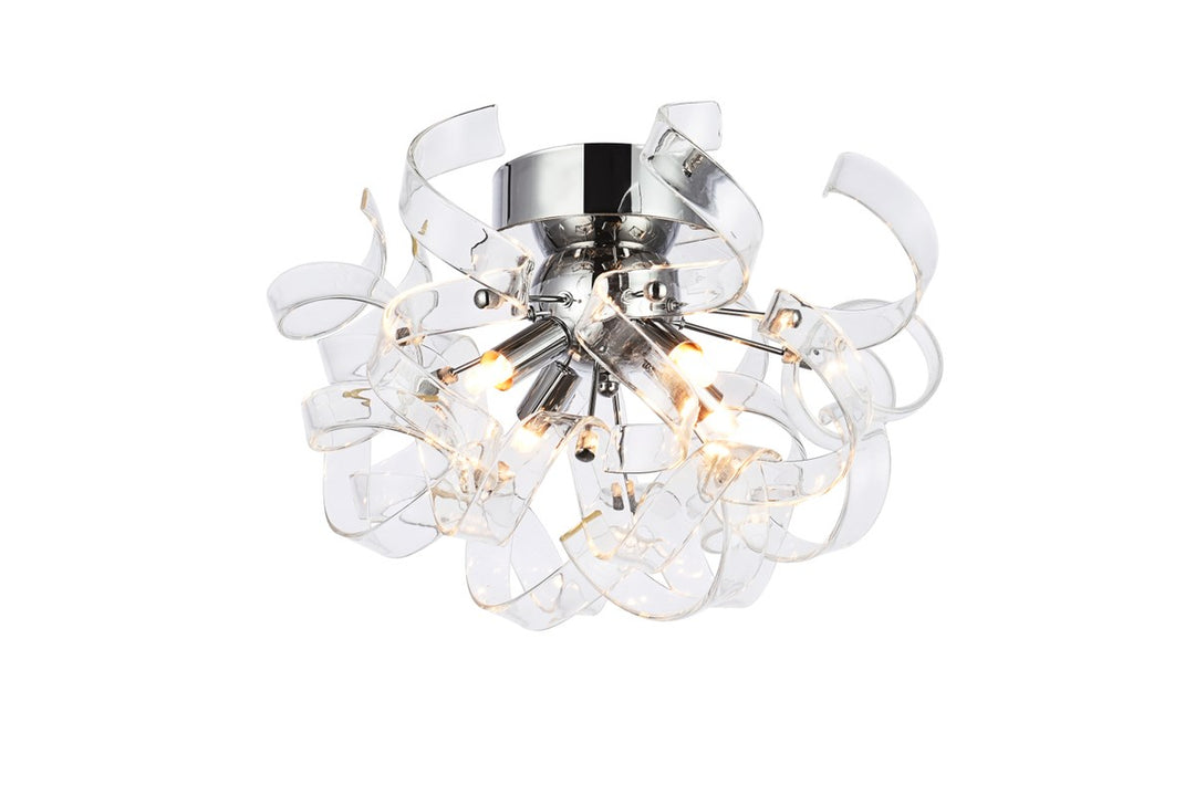 4 Light Chrome Flush Mount, Wall Sconce