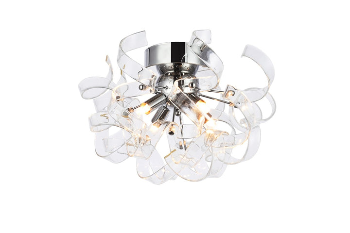 4 Light Chrome Flush Mount, Wall Sconce