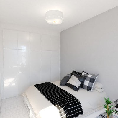 4L Semi-Flush Mount Matte Brass