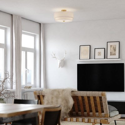 4L Semi-Flush Mount Matte Brass