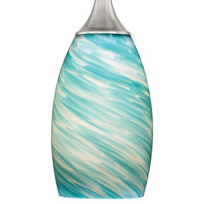 4.75-in Mini Pendant Celeste Wave Glass Satin Nickel