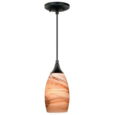 4.75-in Mini Pendant Toffee Swirl Glass Oil Rubbed Bronze by Vaxcel International