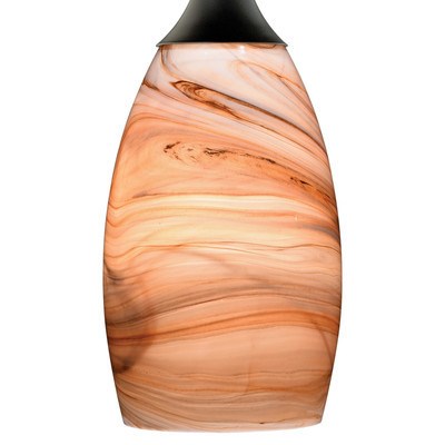 4.75-in Mini Pendant Toffee Swirl Glass Oil Rubbed Bronze