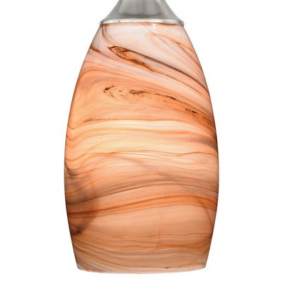 4.75-in Mini Pendant Toffee Swirl Glass Satin Nickel