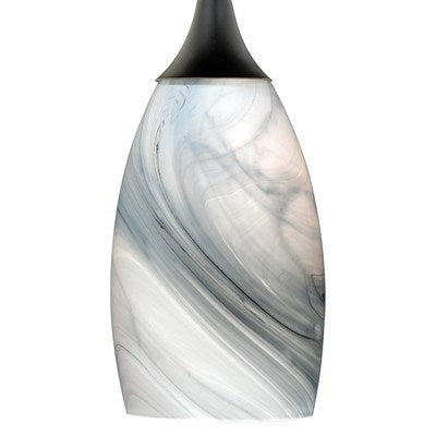 4.75-in Mini Pendant Marble Swirl Glass Oil Rubbed Bronze