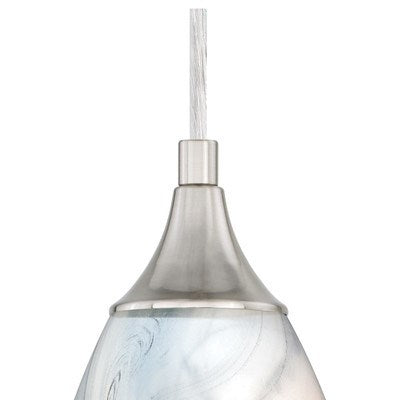 4.75-in Mini Pendant Marble Swirl Glass Satin Nickel