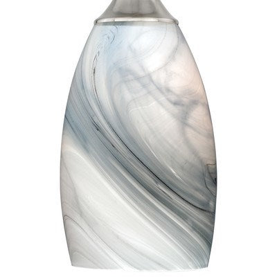 4.75-in Mini Pendant Marble Swirl Glass Satin Nickel