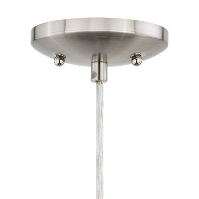 4.75-in Mini Pendant Smoky Fire Glass Satin Nickel