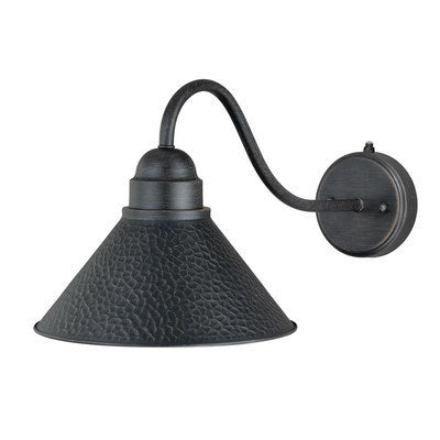 9.75-in Long Arm Outdoor Wall Light Aged Iron and Light Gold by Vaxcel International