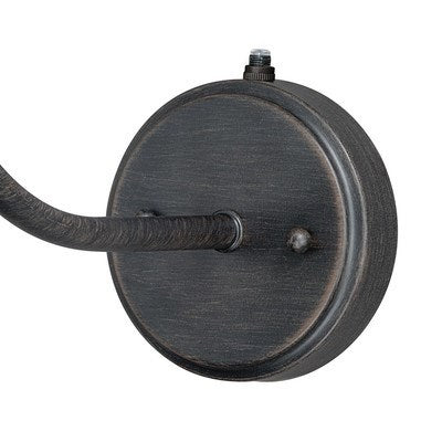 9.75-in Long Arm Outdoor Wall Light Aged Iron and Light Gold