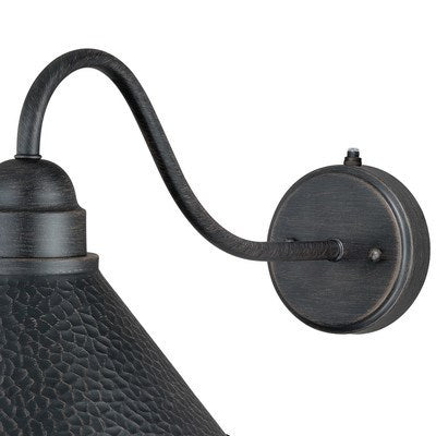 9.75-in Long Arm Outdoor Wall Light Aged Iron and Light Gold