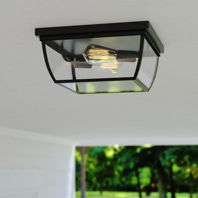 12.5-in Outdoor Flush Mount Ceiling Light Oil Burnished Bronze
