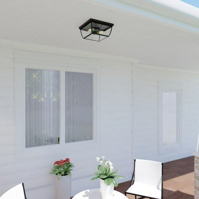 12.5-in Outdoor Flush Mount Ceiling Light Oil Burnished Bronze