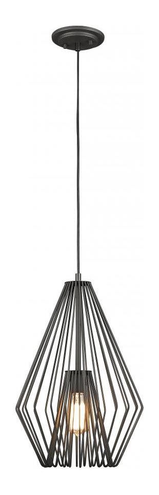 Bronze  Single Light 12-1/4in Wide Abstract Pendant by Z-Lite