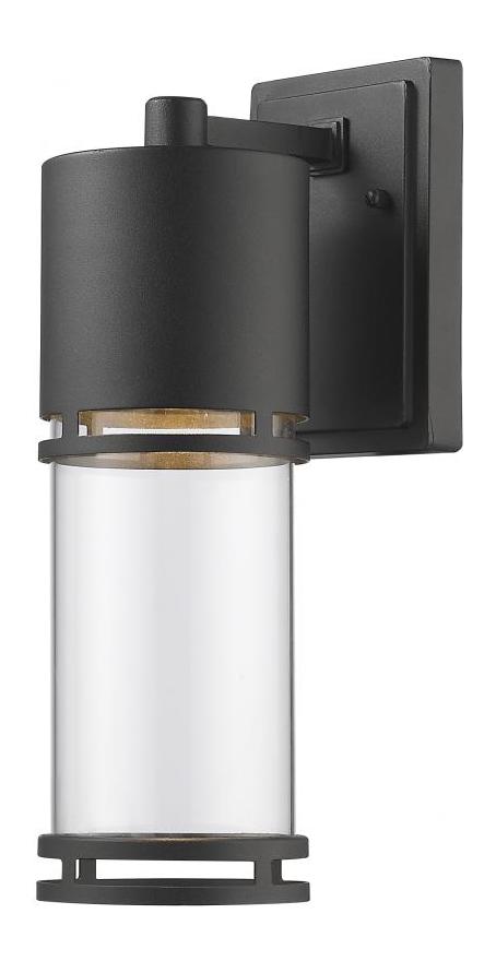 Black  13-3/4in Tall Integrated LED Outdoor Wall Sconce by Z-Lite