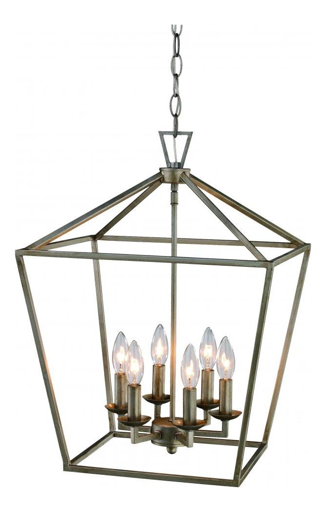 6Lt Pendant-Bird Cage-Asl by Trans Globe
