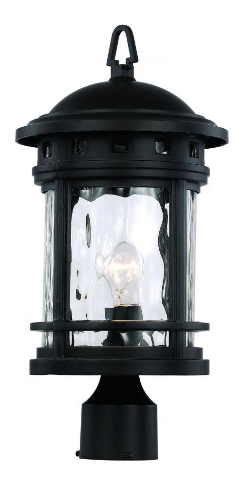 1Lt Post Lantern-Md-Water-Bk by Trans Globe