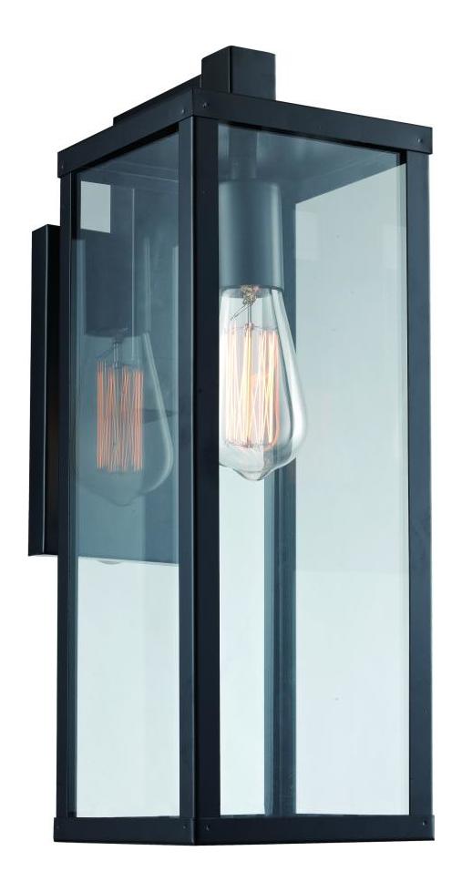 1Lt Wall Lantern-Down-Med-Bk by Trans Globe