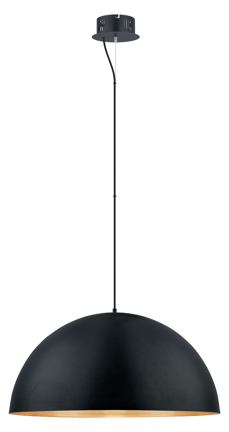 Black / Gold 31 1/2in. Wide Single Light LED Pendant by Eglo