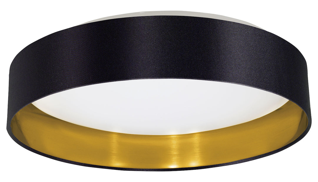 1x18W LED Ceiling Light w/ Black & Gold Finish & White Plastic Diffuser by Eglo