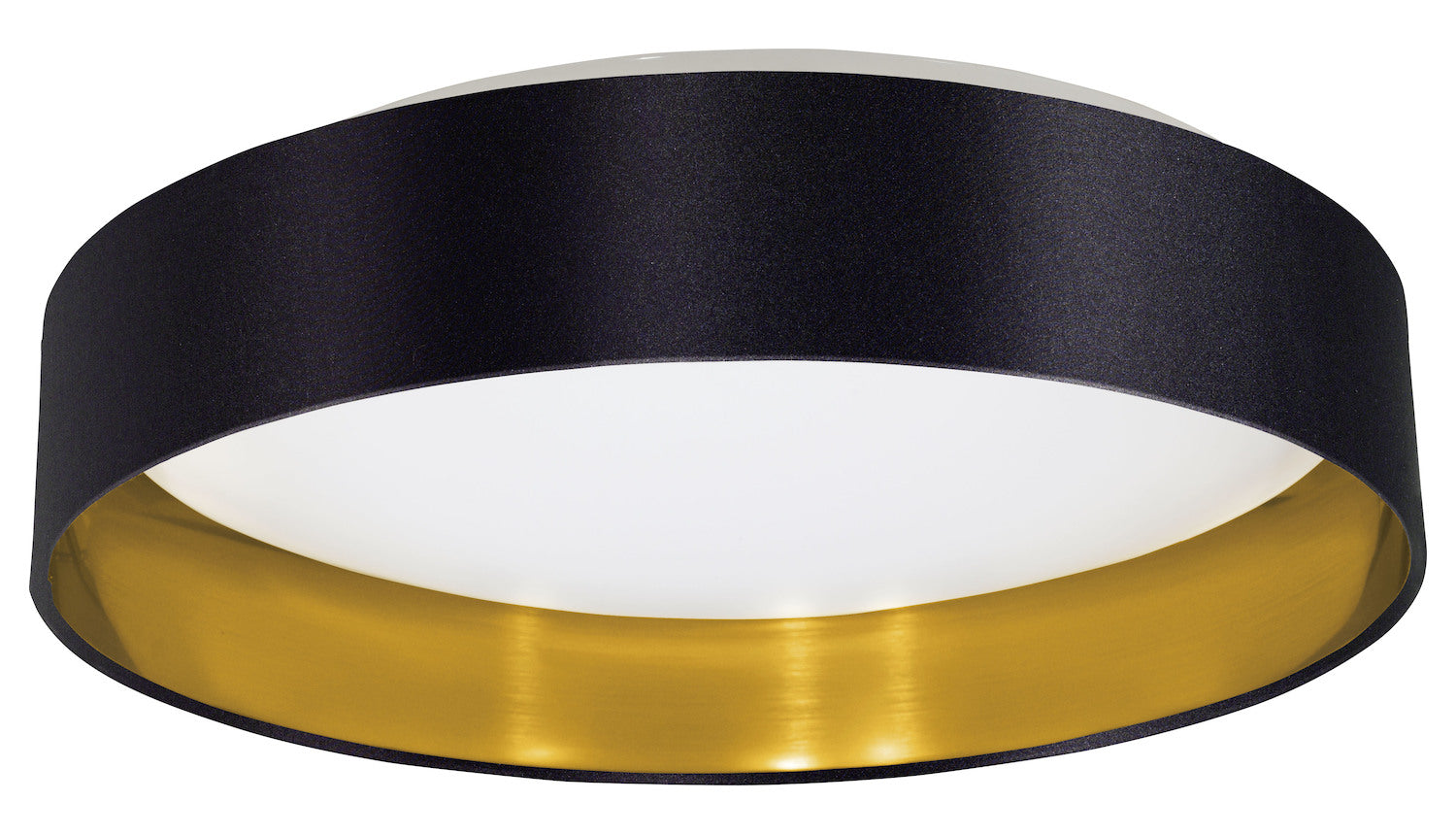 1x18W LED Ceiling Light w/ Black & Gold Finish & White Plastic Diffuser by Eglo