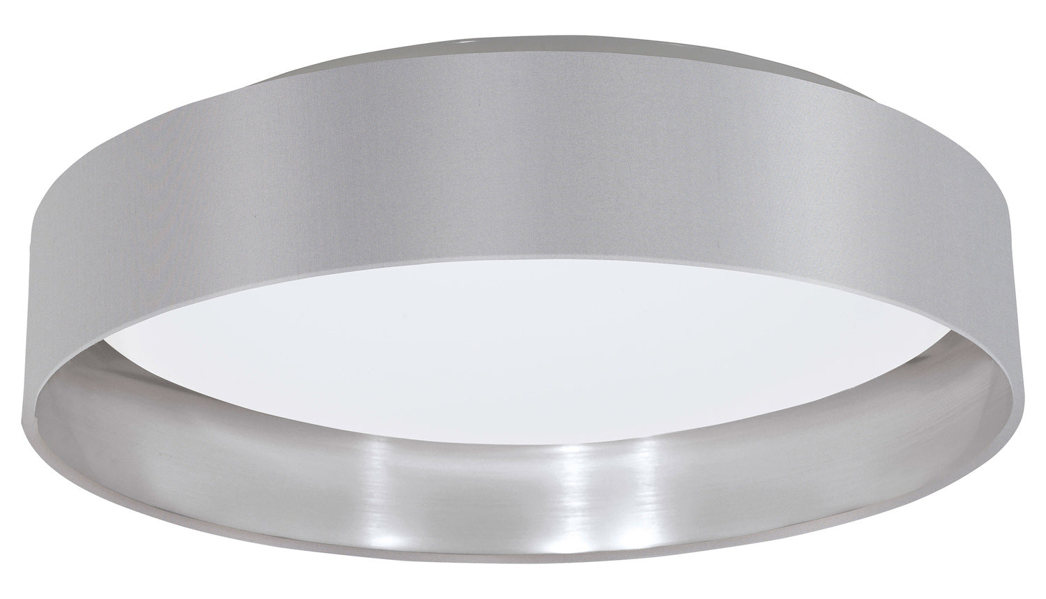 1x18W LED Ceiling Light w/ Grey & Sliver Finish & White Plastic Diffuser by Eglo