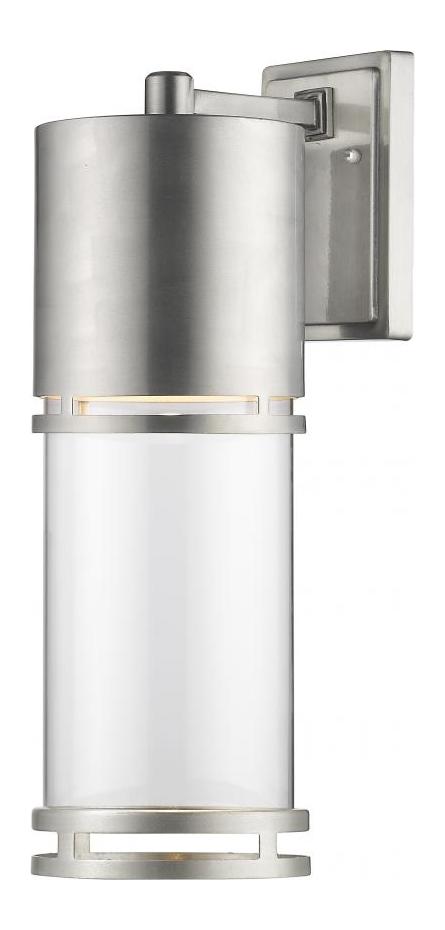 1 Light LED Outdoor Wall Sconce with Clear Cylindrical Glass Shade by Z-Lite