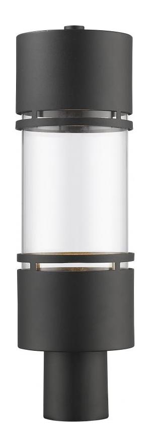 Black  Light 19-5/8in High Integrated LED Outdoor Pier Mount Post Light by Z-Lite
