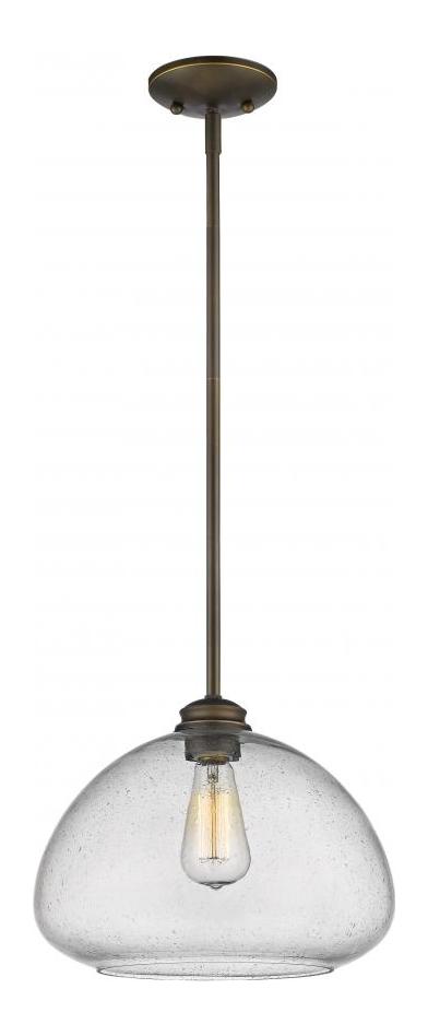 Olde Bronze  1 Light Pendant with Clear Bowl Glass Shade by Z-Lite