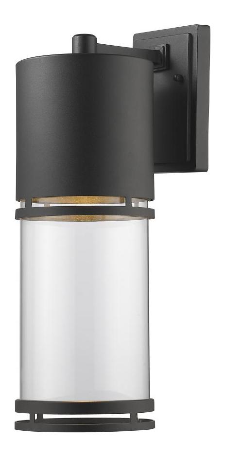 1 Light LED Outdoor Wall Sconce with Clear Cylindrical Glass Shade by Z-Lite