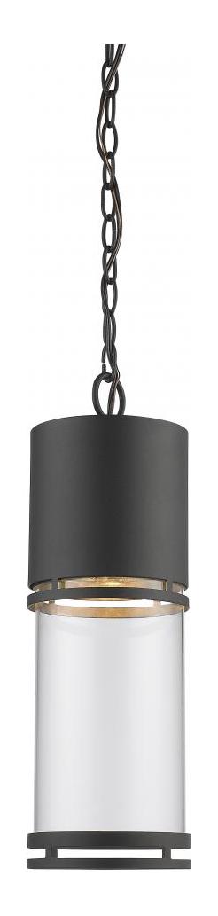 Black  5-7/8in Wide Integrated LED Outdoor Mini Pendant by Z-Lite