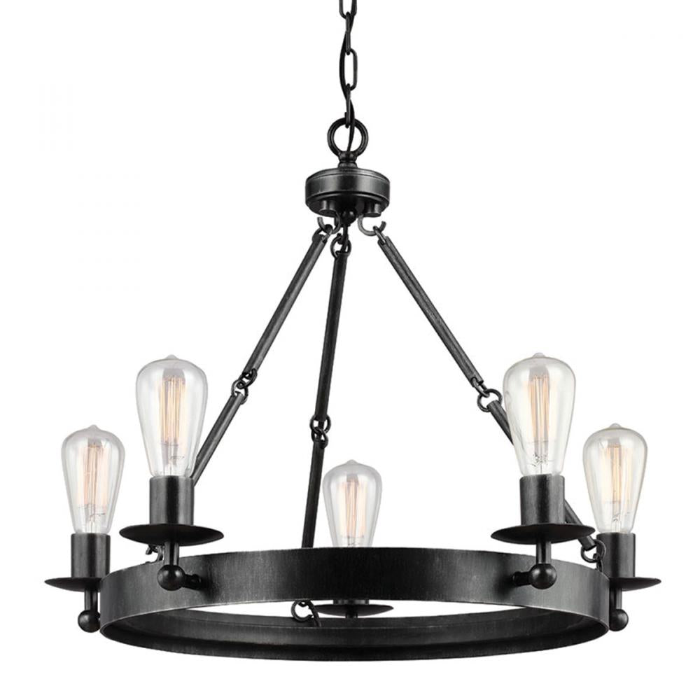 Five Light Round Chandelier In Stardust by Generation Lighting