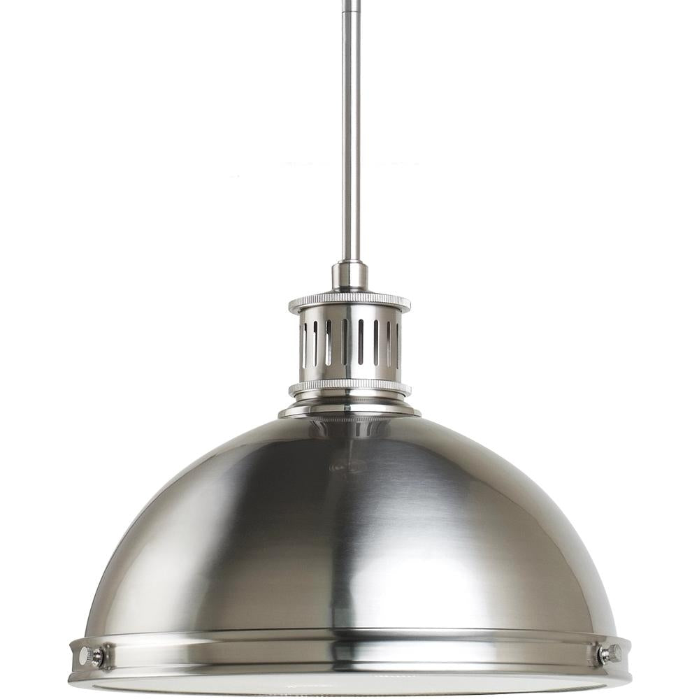 Two Light Pendant In Brushed Nickel With Glass Diffuser by Generation Lighting
