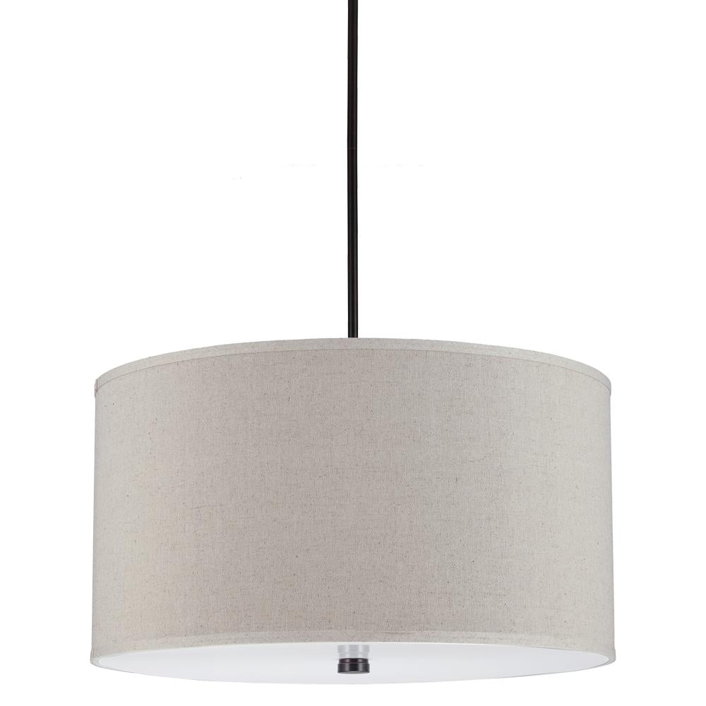 Dayna Four Light Shade Pendant In Burnt Sienna With Linen Shade by VC Studio Collection