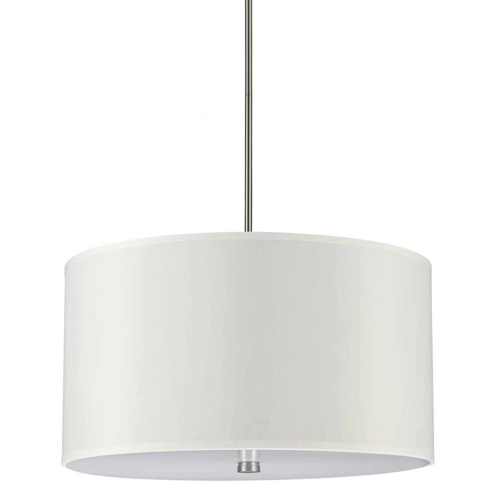 Dayna Four Light Shade Pendant In Brushed Nickel With Cream Faux Silk Shade by VC Studio Collection