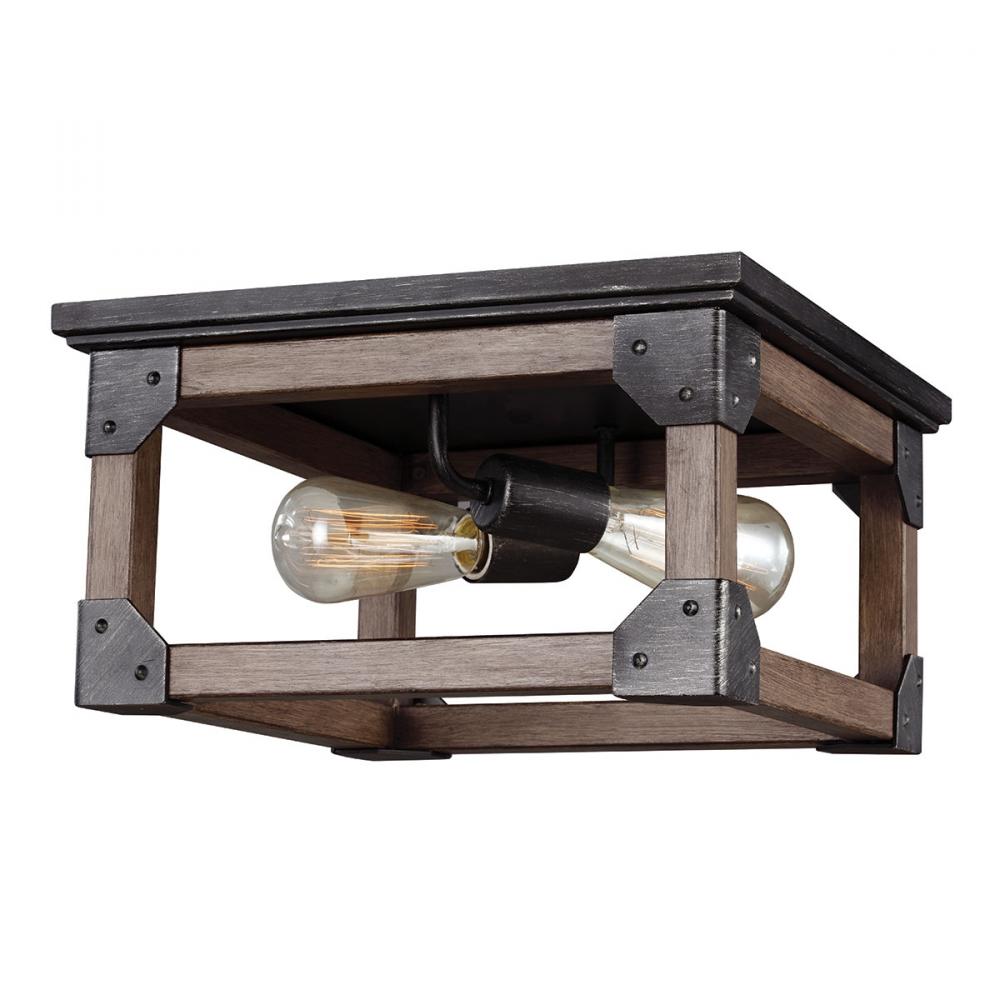 Two Light Ceiling Flush Mount In Stardust by Generation Lighting