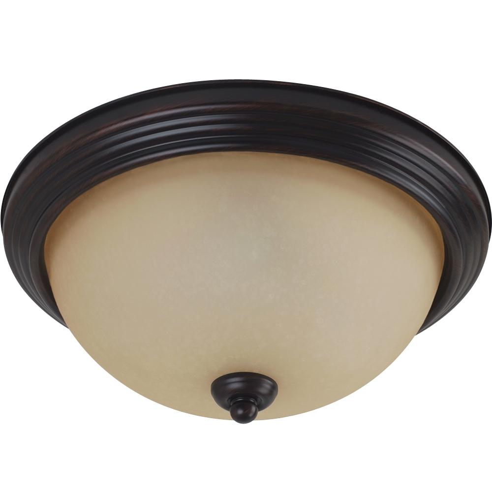 Three Light Ceiling Flush Mount In Burnt Sienna Finish by Generation Lighting
