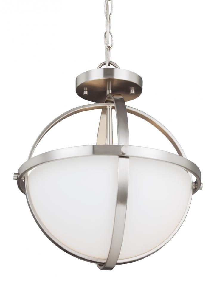 Two Light Semi-Flush Convertible Pendant by Generation Lighting