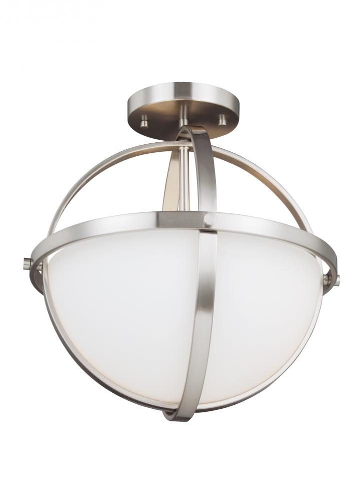 Two Light Semi-Flush Convertible Pendant